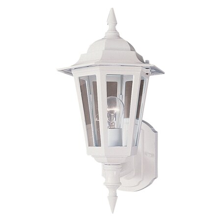 Maxim One Light White Clear Glass Wall Lantern 3000CLWT
